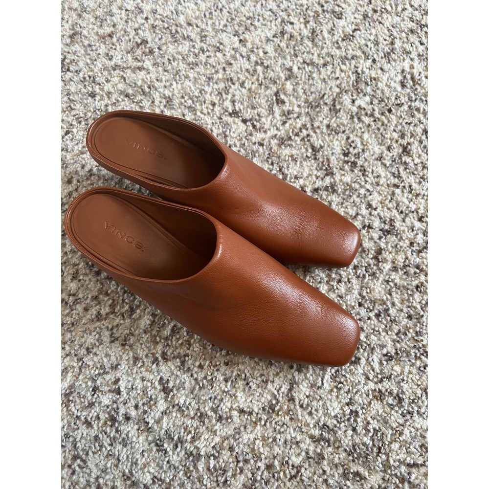 Vince Vero New Brown DogLeather Slip On Square Toe Wedge Heels Women's 6.5 $350!